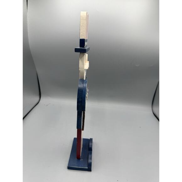 Enesco Uncle Sam Patriotic Wooden Figurine God Bless America USA 13” - Picture 2 of 6